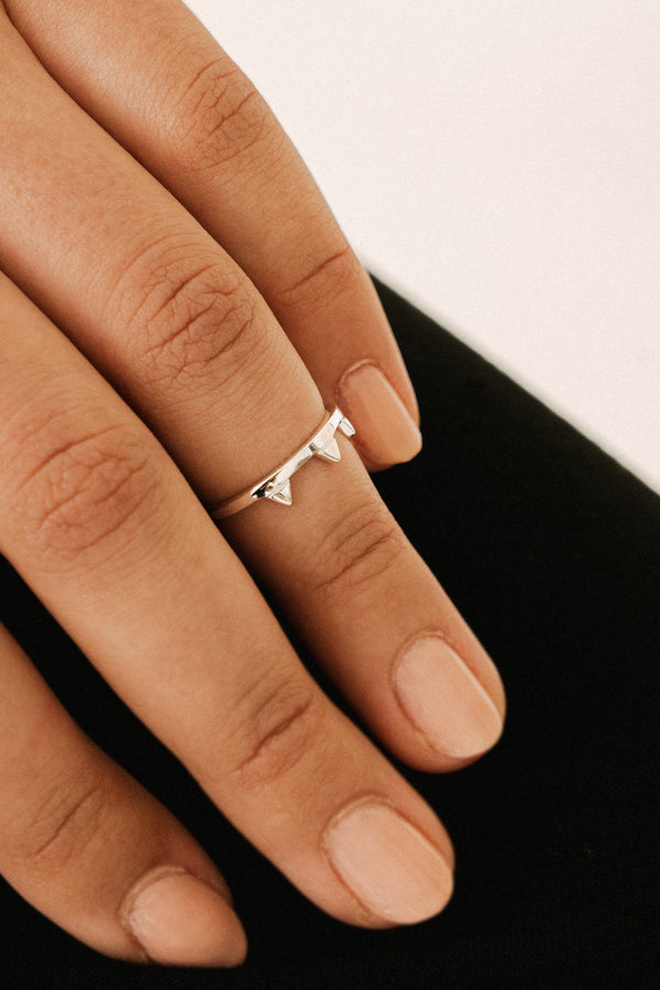 Triple Triangle Knuckle Ring Silver