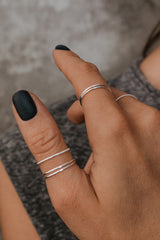 Split Double Plain Ring Silver