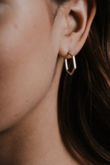 Hexagon Earrings Silver