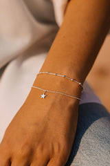 Star & Bubbles Double Bracelet Silver