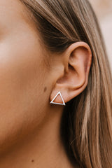Triangle Stud Earrings Silver