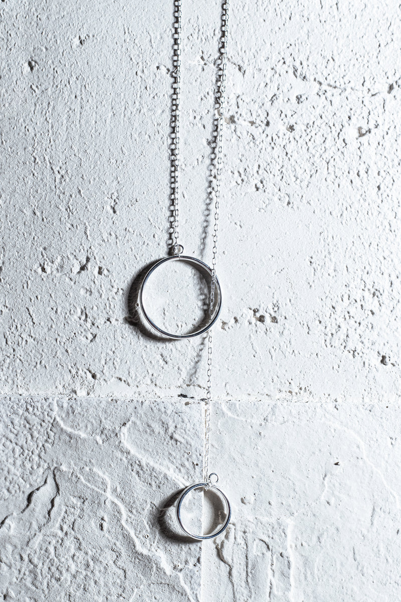 Double Circle Necklace Silver