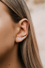 Star Line Earrings Silver