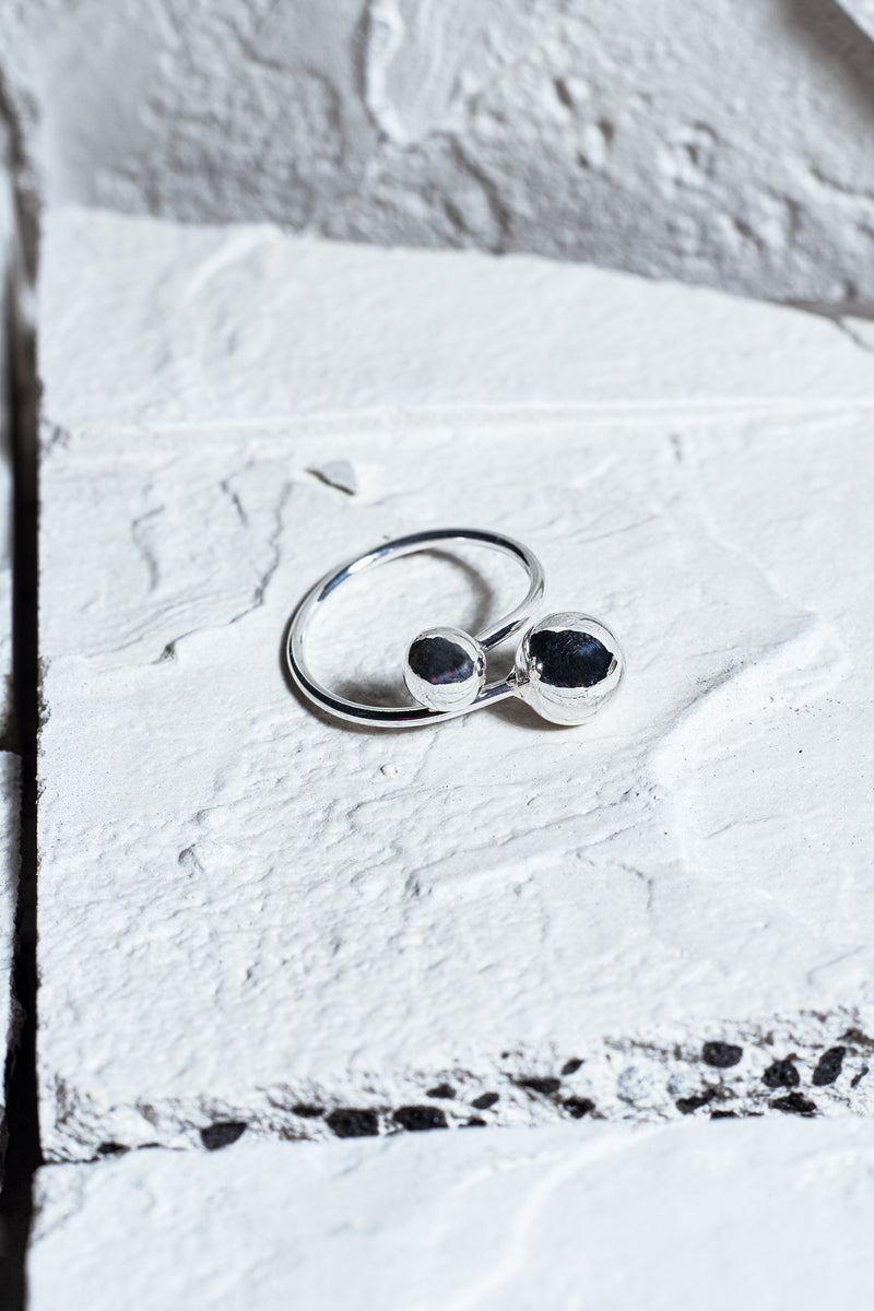 Big & Small Bubble Multisize Ring Silver