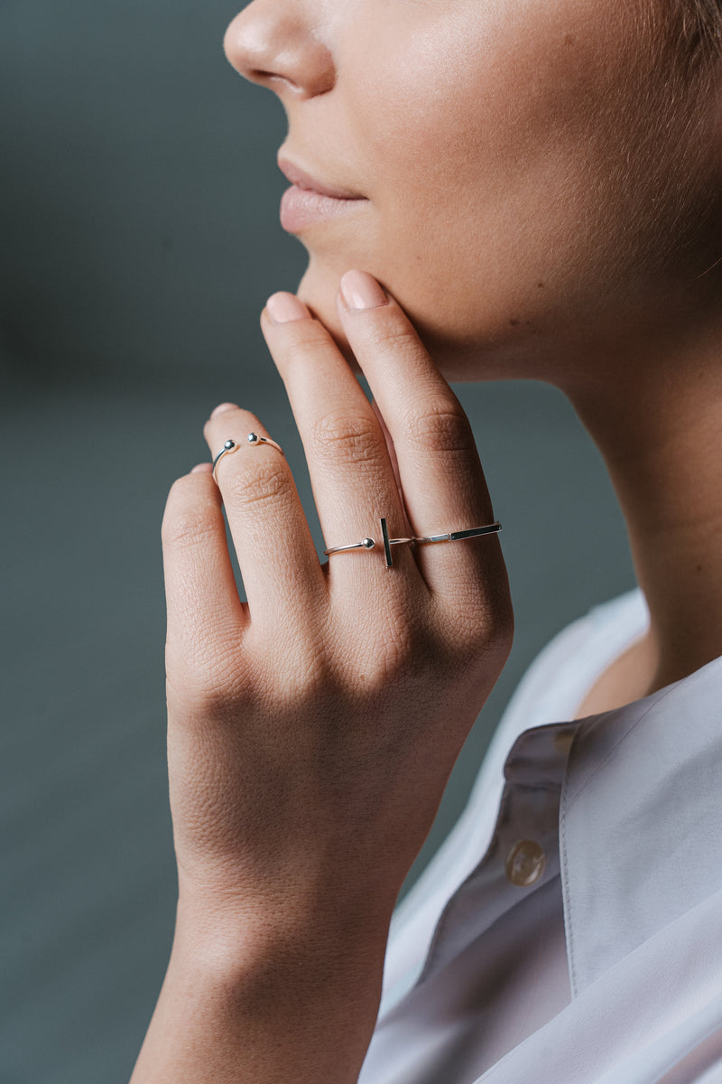 Double Bubble Multisize Knuckle Ring Silver