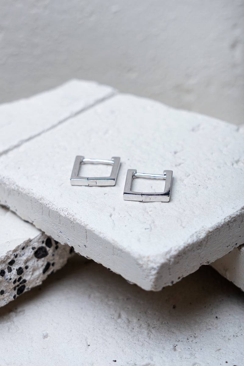 Square Earrings Silver