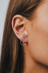 Bar Circle Earrings Silver