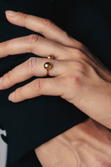 Big & Small Split Bubble Multisize Ring Gold