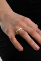 Hammered Angled Multisize Ring Gold