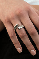 Angled Multisize Ring Silver