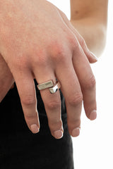 Angled Multisize Ring Silver