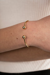 Big Double Bubble Cuff Bracelet Gold