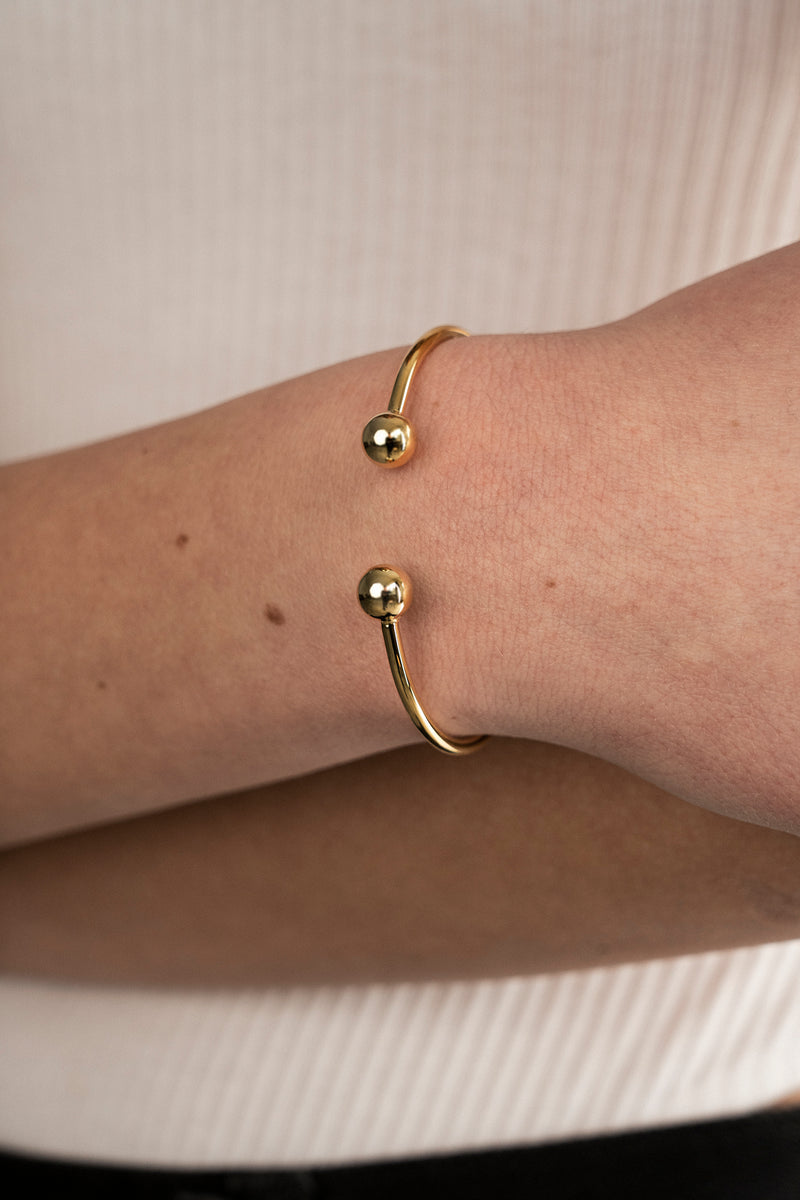 Big Double Bubble Cuff Bracelet Gold