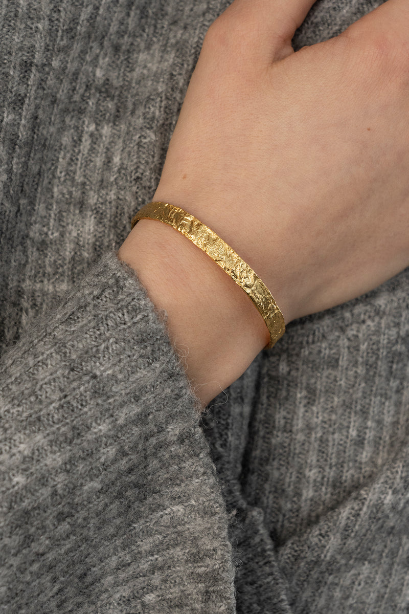 Crumpled Foil Cuff Bracelet Gold