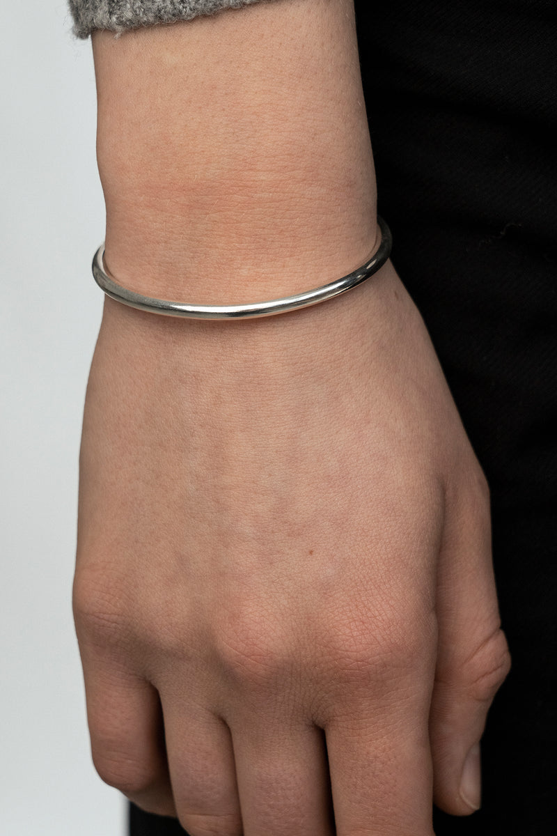 Round Cuff Bracelet Silver