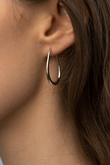 Oval Stud Earrings Silver