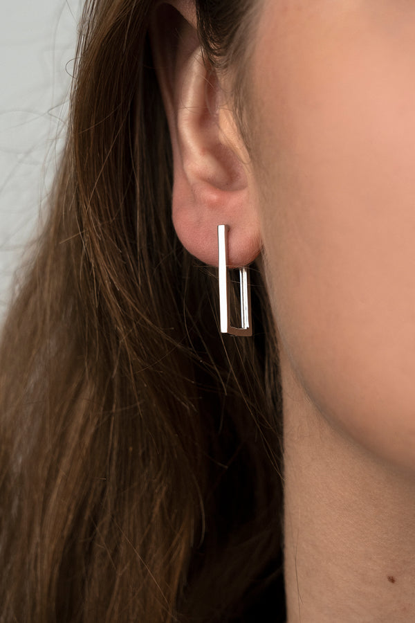 Rectangle Earrings Silver