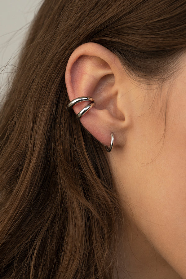 Couple Ear Cuff Silver