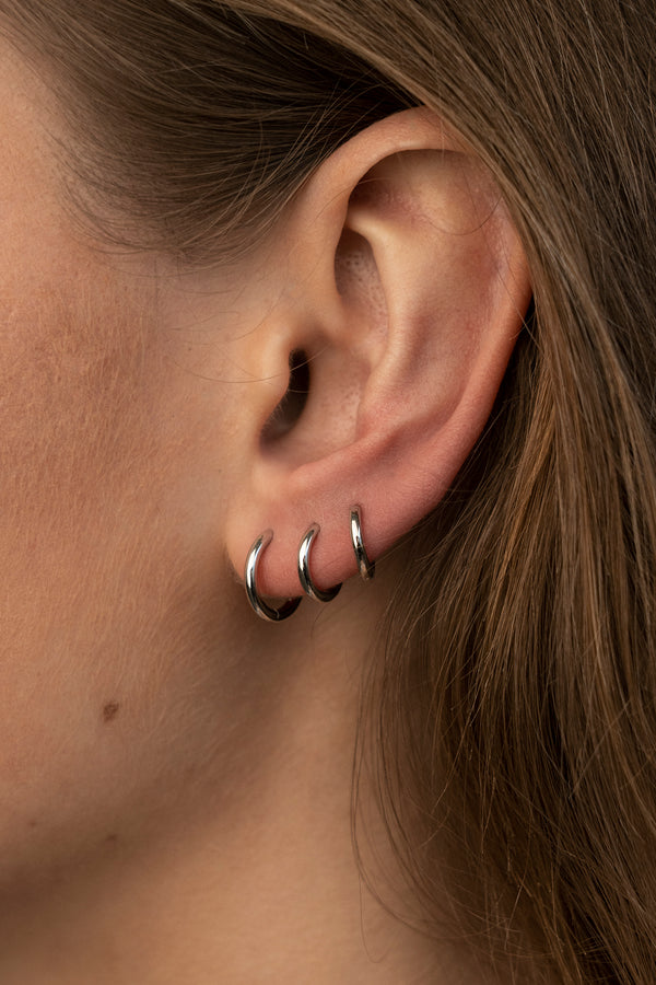 Tiny Hoop Earrings Silver