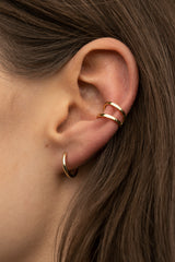 Double Plain Ear Cuff Gold