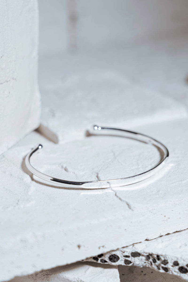 Double Bubble Cuff Bracelet Silver