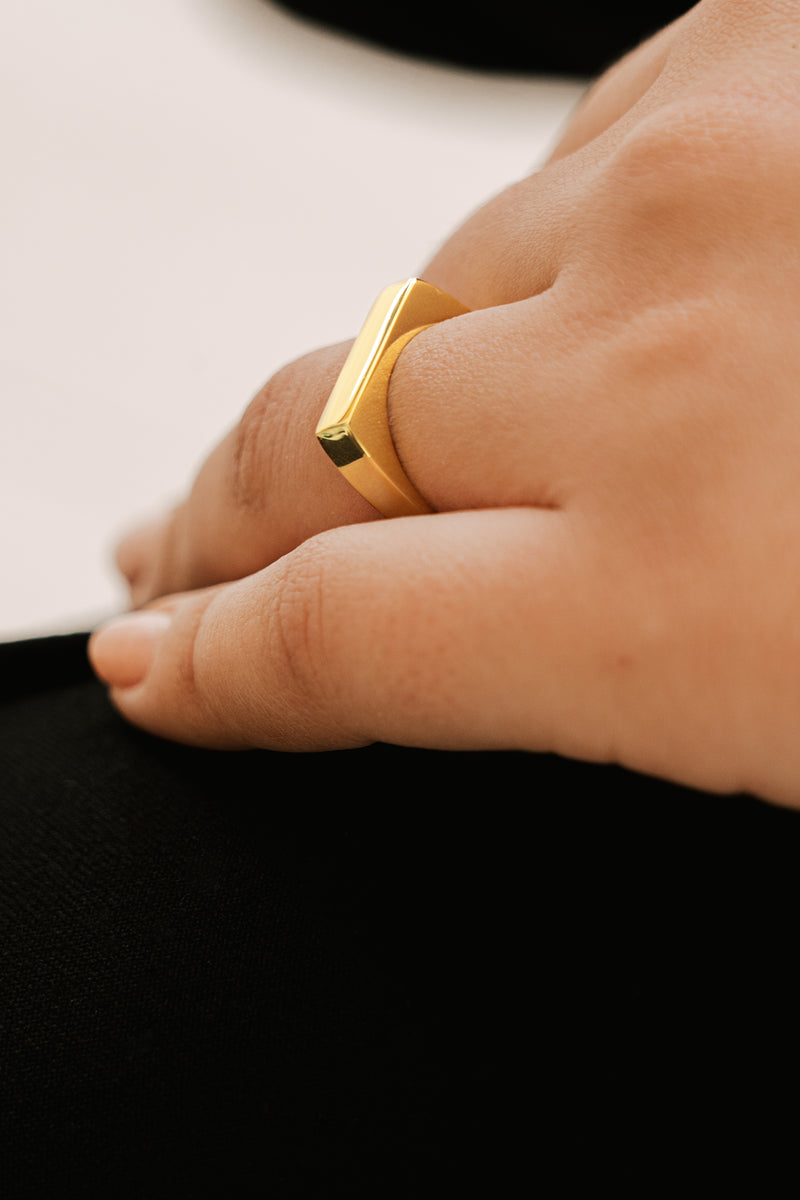 Cut Flat Multisize Ring Gold