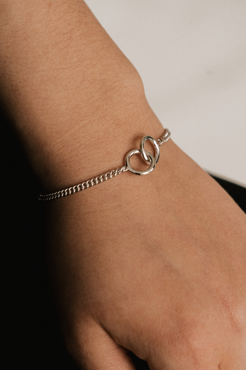 Double Ring Bracelet Silver