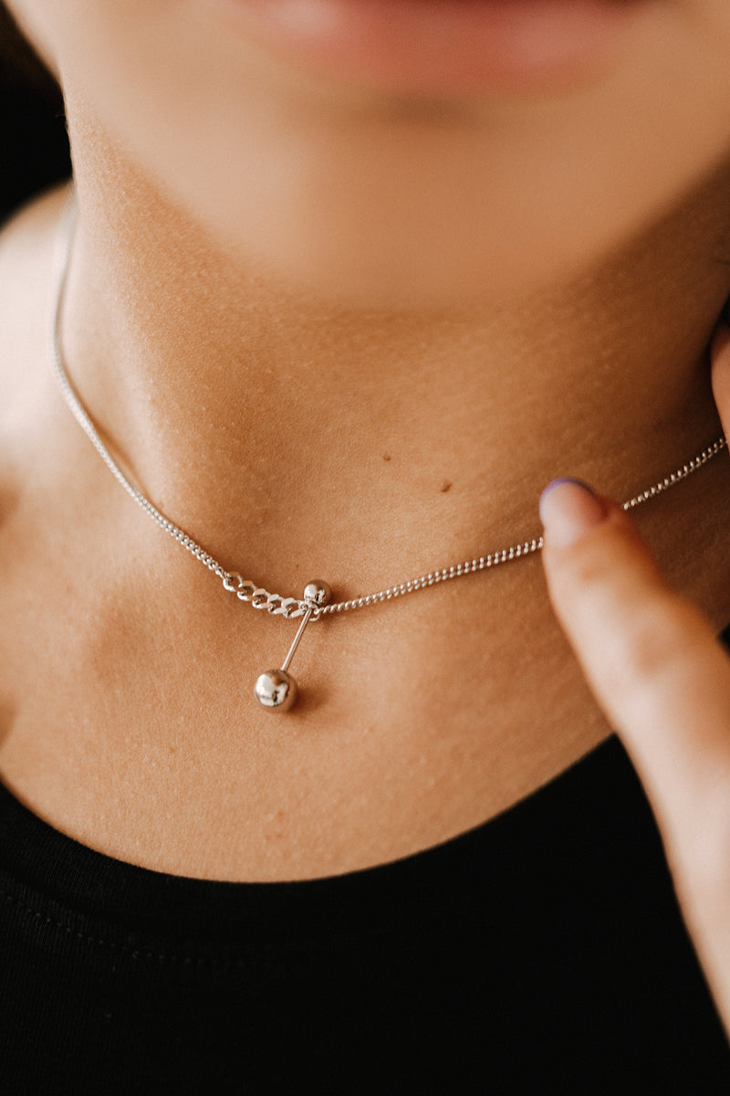 Big & Small Bubble Necklace Silver