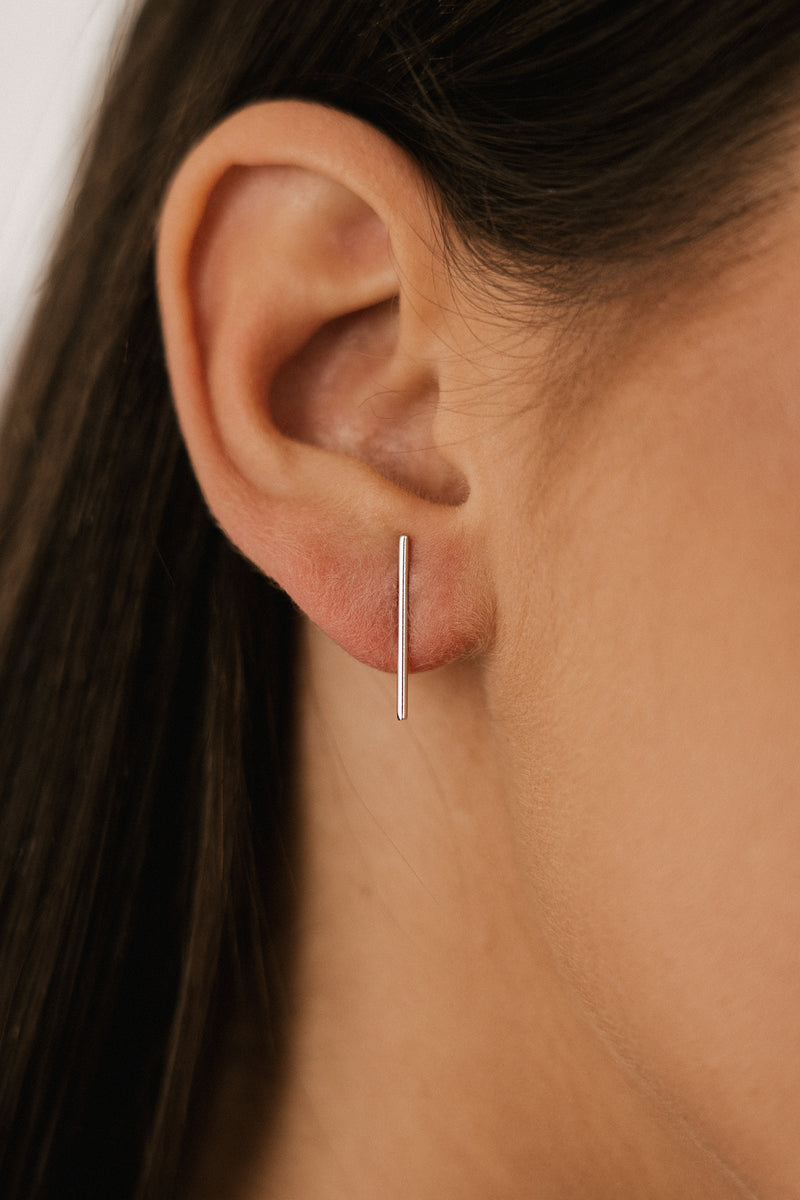 Long Stick Earrings Silver