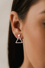 Double Triangle Earrings Silver