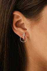 Bar Circle Earrings Silver