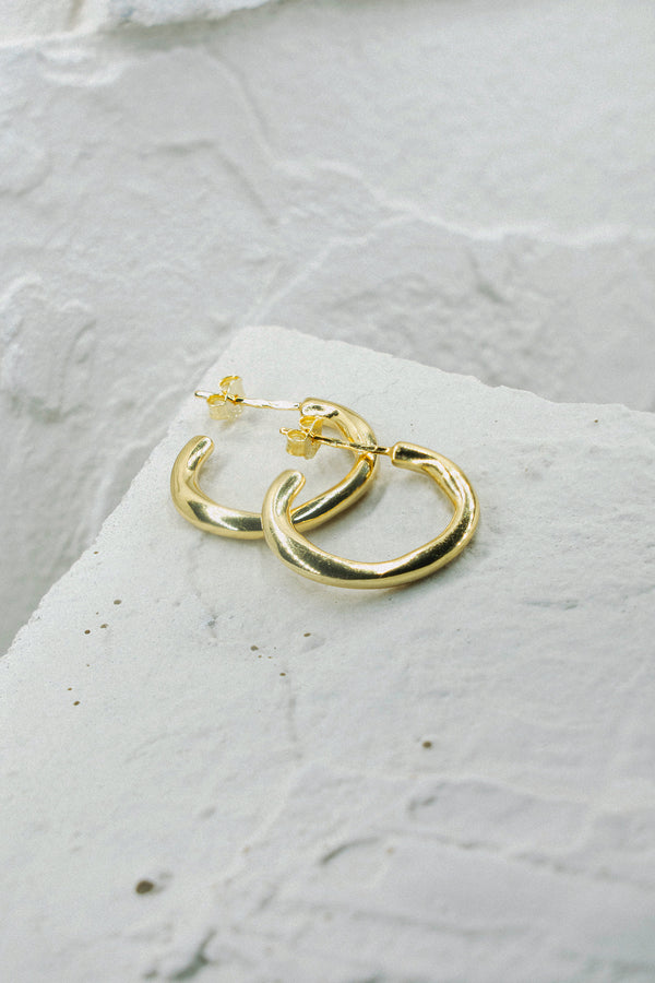 Classic Hoop Stud Earrings Gold