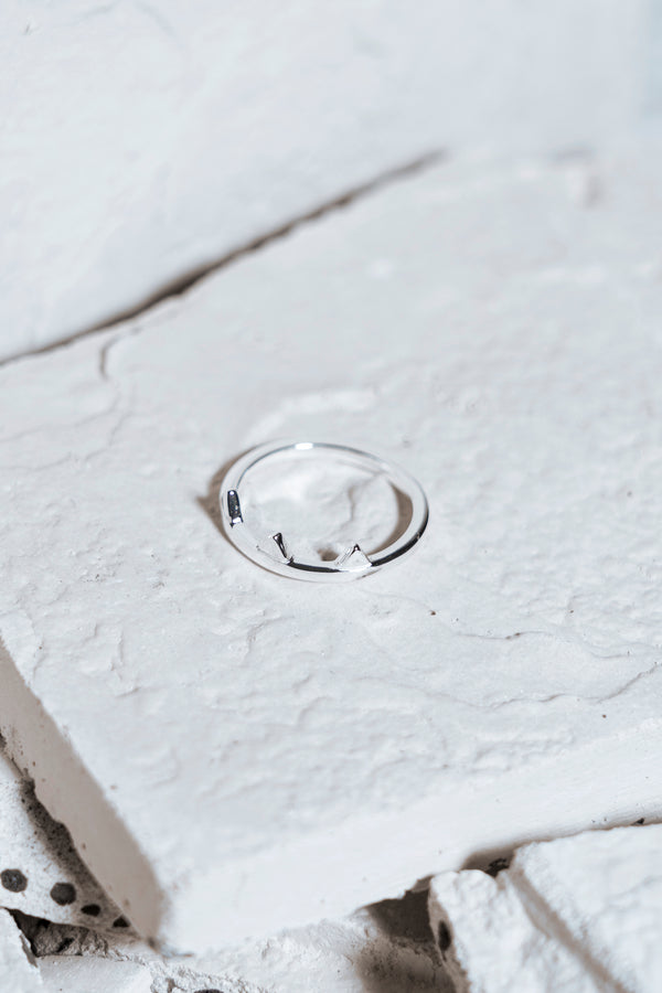 Triple Triangle Knuckle Ring Silver