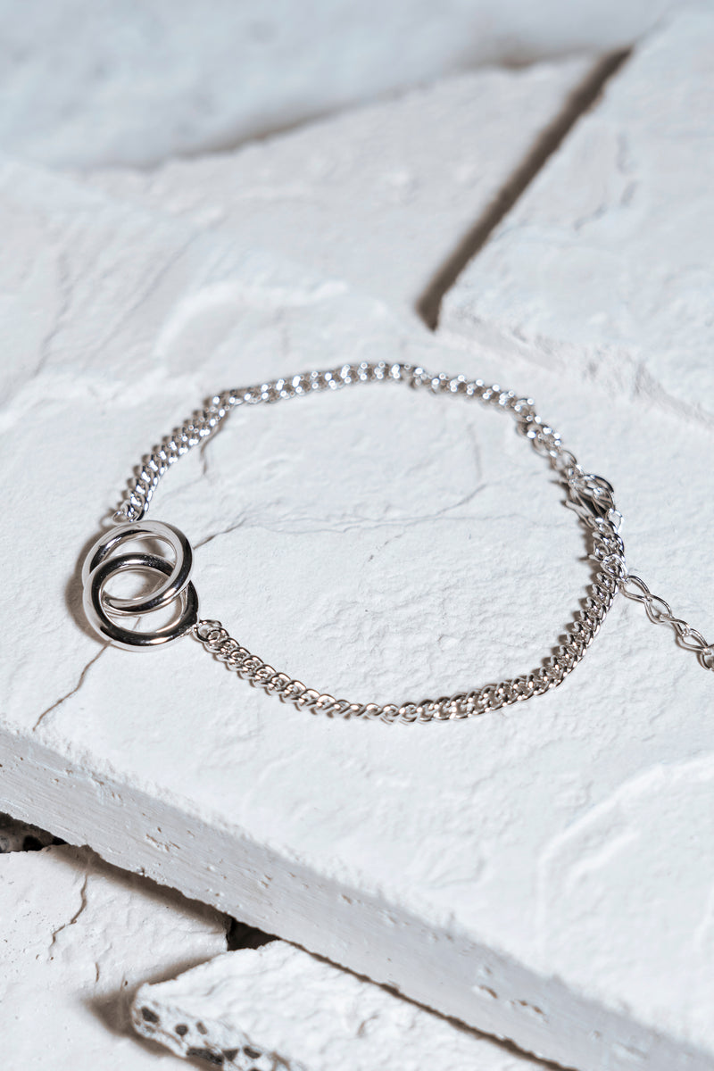 Double Ring Bracelet Silver