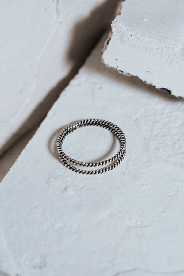 Double Twisted Wire Ring Silver