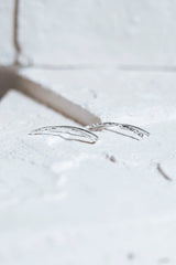 Hammered Line Earrings Silver