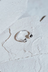 Split Triple Bubble Multisize Ring Silver
