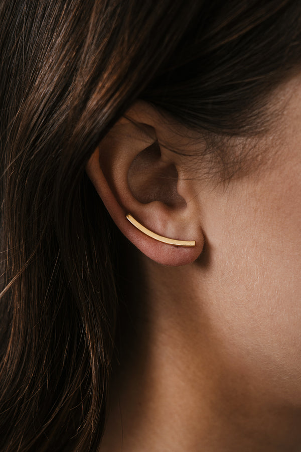 Bar Line Earrings Gold