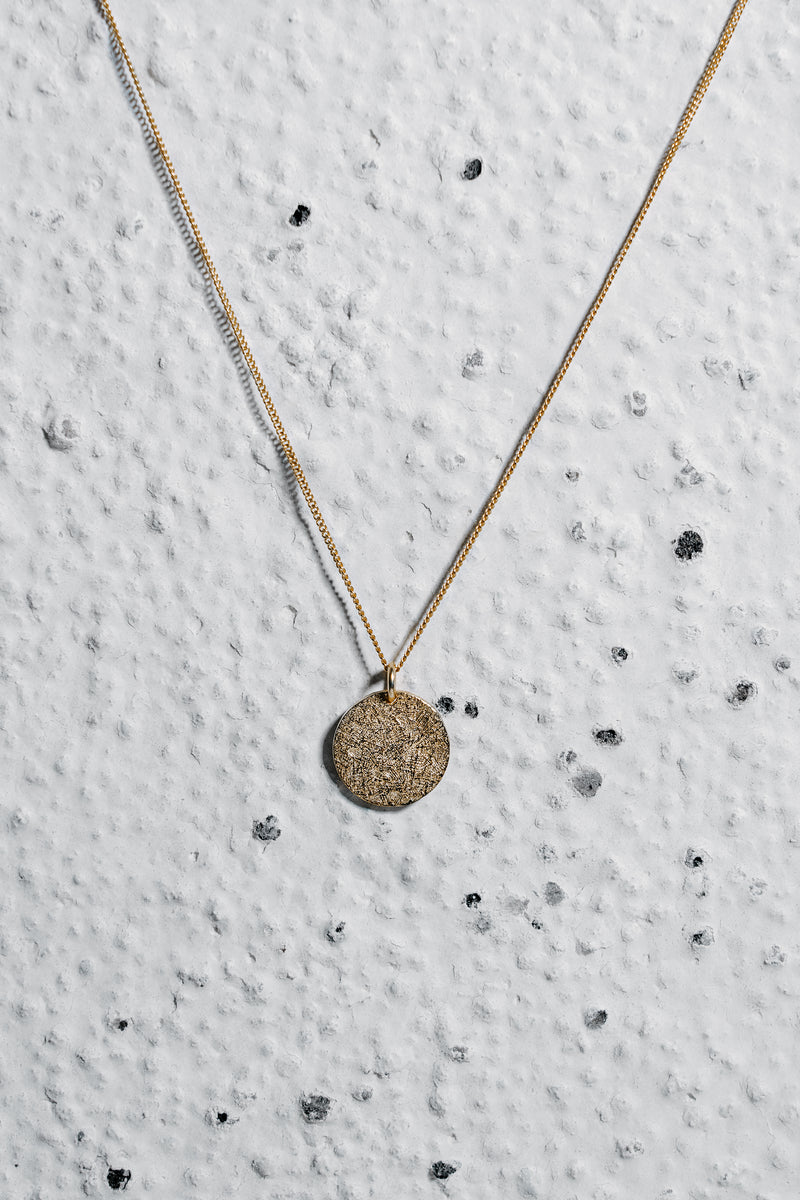 Hammered Plate Necklace Gold