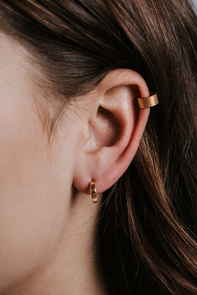 Little Flat Hoops Gold