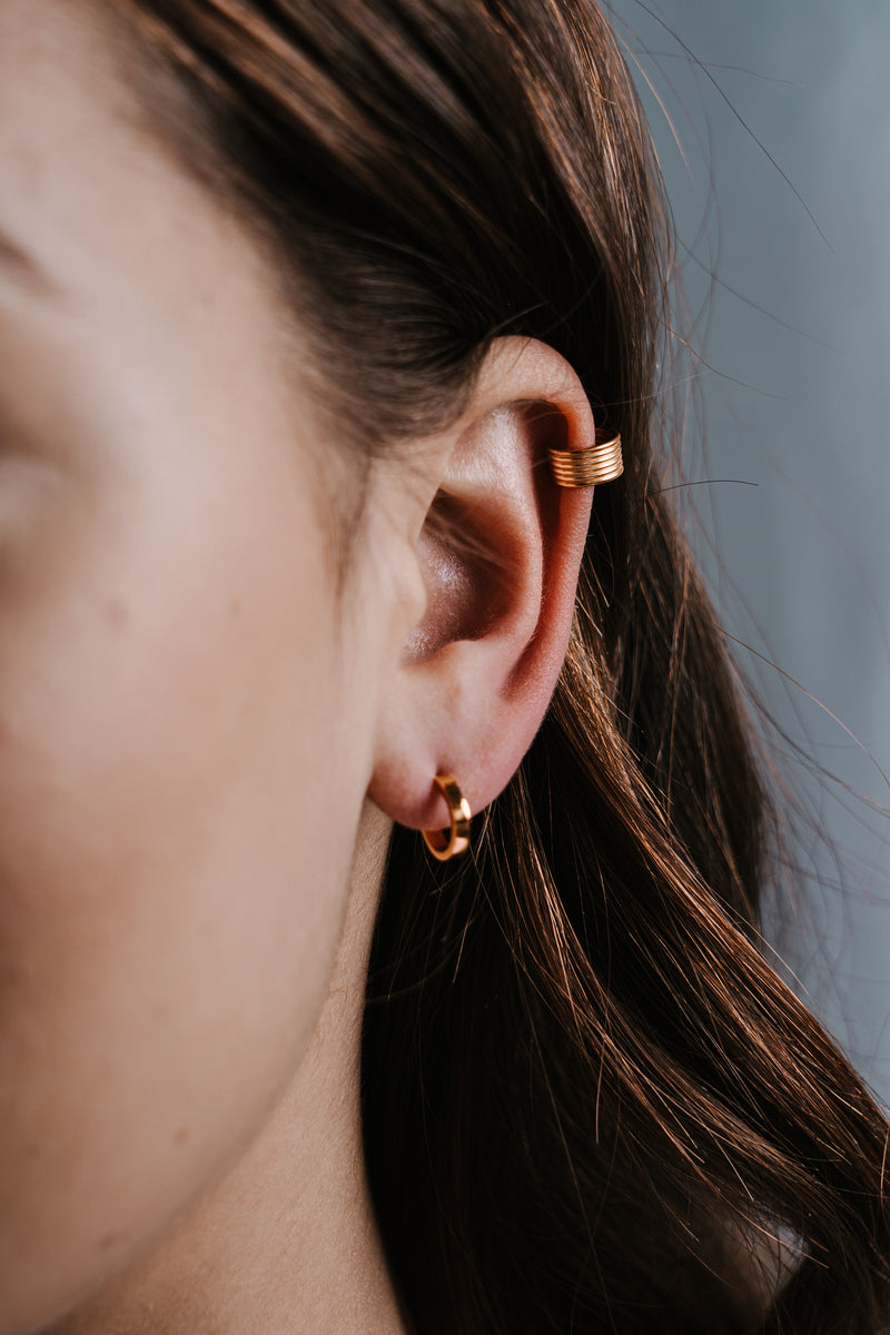 Little Flat Hoops Gold