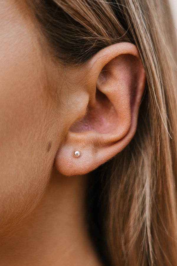 Bubble Earrings With Ear Cuff Silver